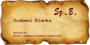 Szebeni Bianka névjegykártya